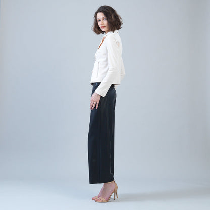 Soft Suede - Architectural Moto Jacket - Cream - Final Sale | Clara Sunwoo Quality