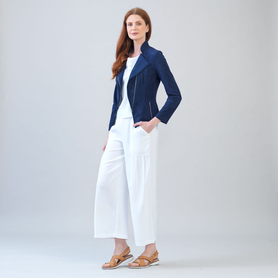Soft Suede - Signature Jacket - Navy | Clara Sunwoo Essential
