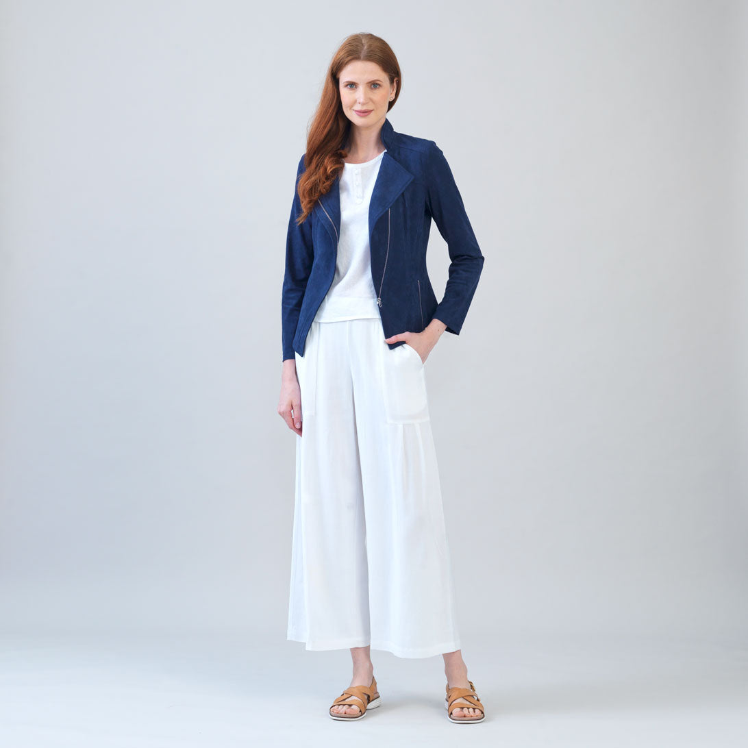 Soft Suede - Signature Jacket - Navy | Clara Sunwoo Essential