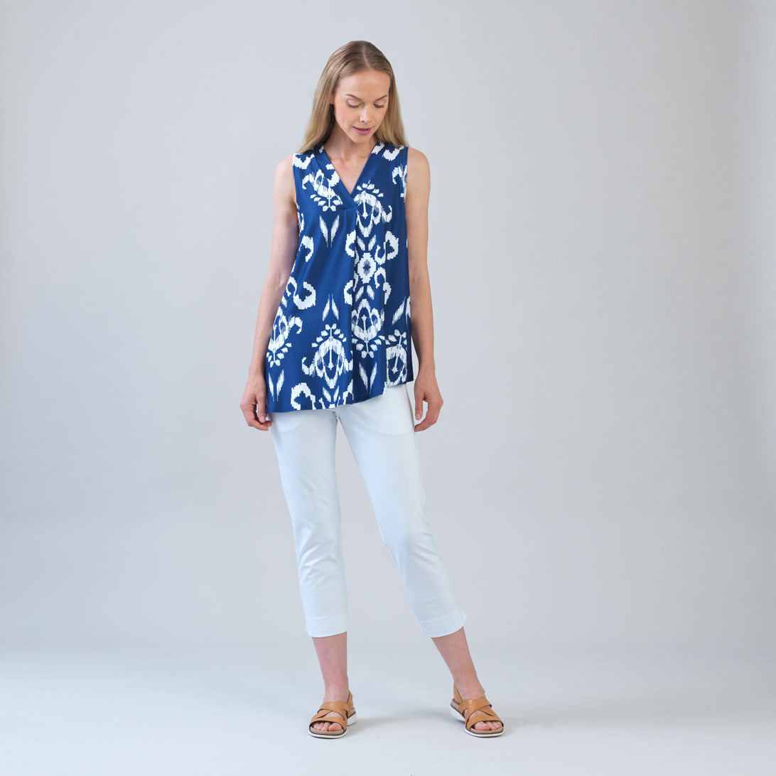 Butter Knit - Asymmetrical Tunic Tank - Tile Motif - Limited Sizes | Clara Sunwoo Great Value