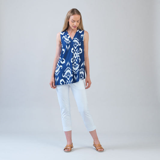 Butter Knit - Asymmetrical Tunic Tank - Tile Motif - Limited Sizes | Clara Sunwoo Great Value