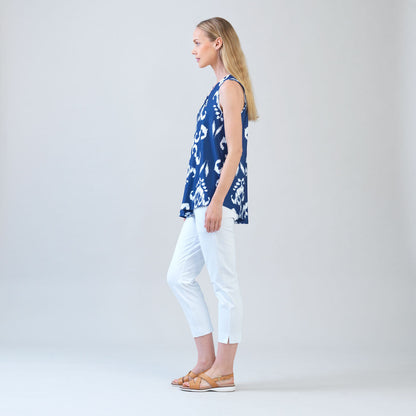 Butter Knit - Asymmetrical Tunic Tank - Tile Motif - Limited Sizes | Clara Sunwoo Great Value