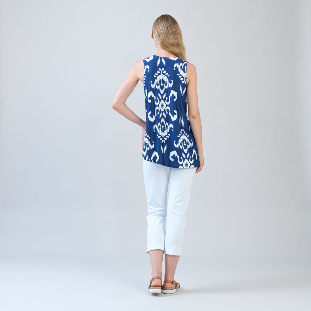 Butter Knit - Asymmetrical Tunic Tank - Tile Motif - Limited Sizes | Clara Sunwoo Great Value