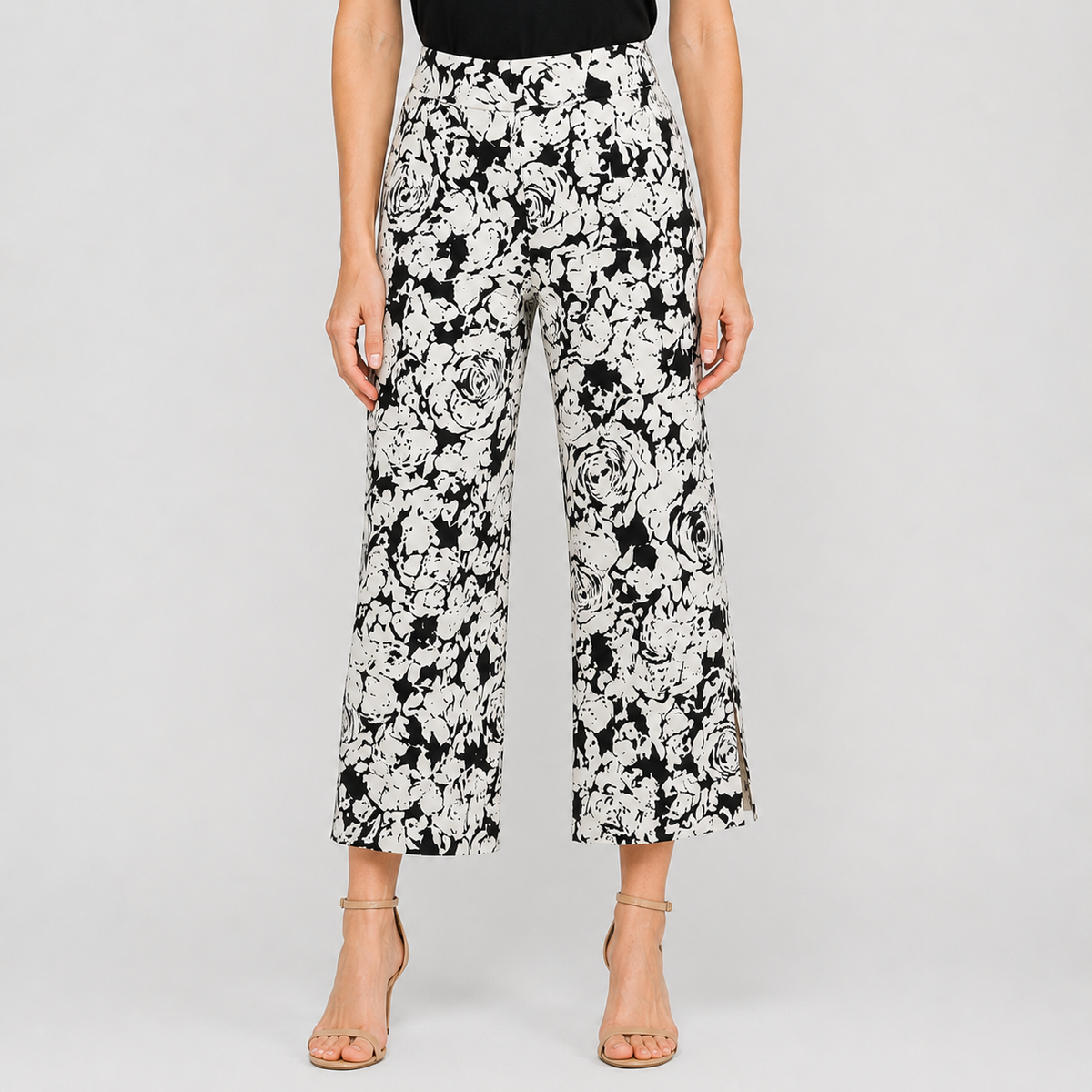 Signature Side Slit Ankle Pant - Abstract Rose - Final Sale | Clara Sunwoo Value
