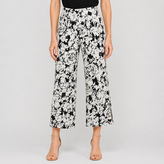 Signature Side Slit Ankle Pant - Abstract Rose - Final Sale | Clara Sunwoo Value