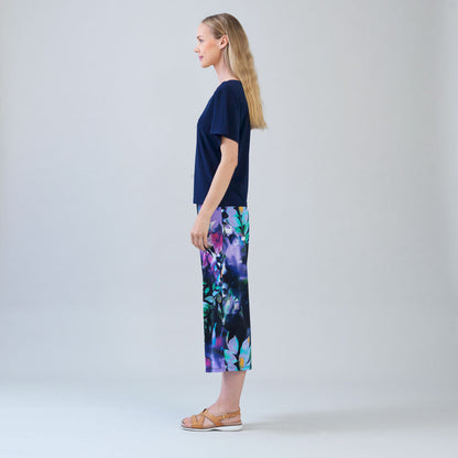Caftan Flutter Sleeve Top - Navy | Clara Sunwoo Essential