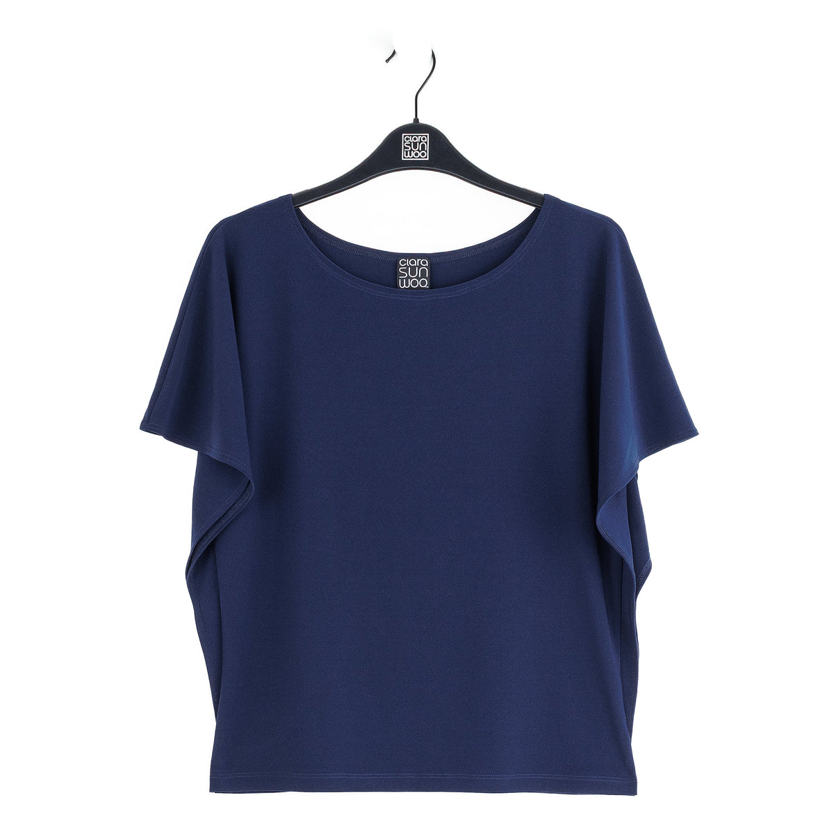 Caftan Flutter Sleeve Top - Navy | Clara Sunwoo Essential