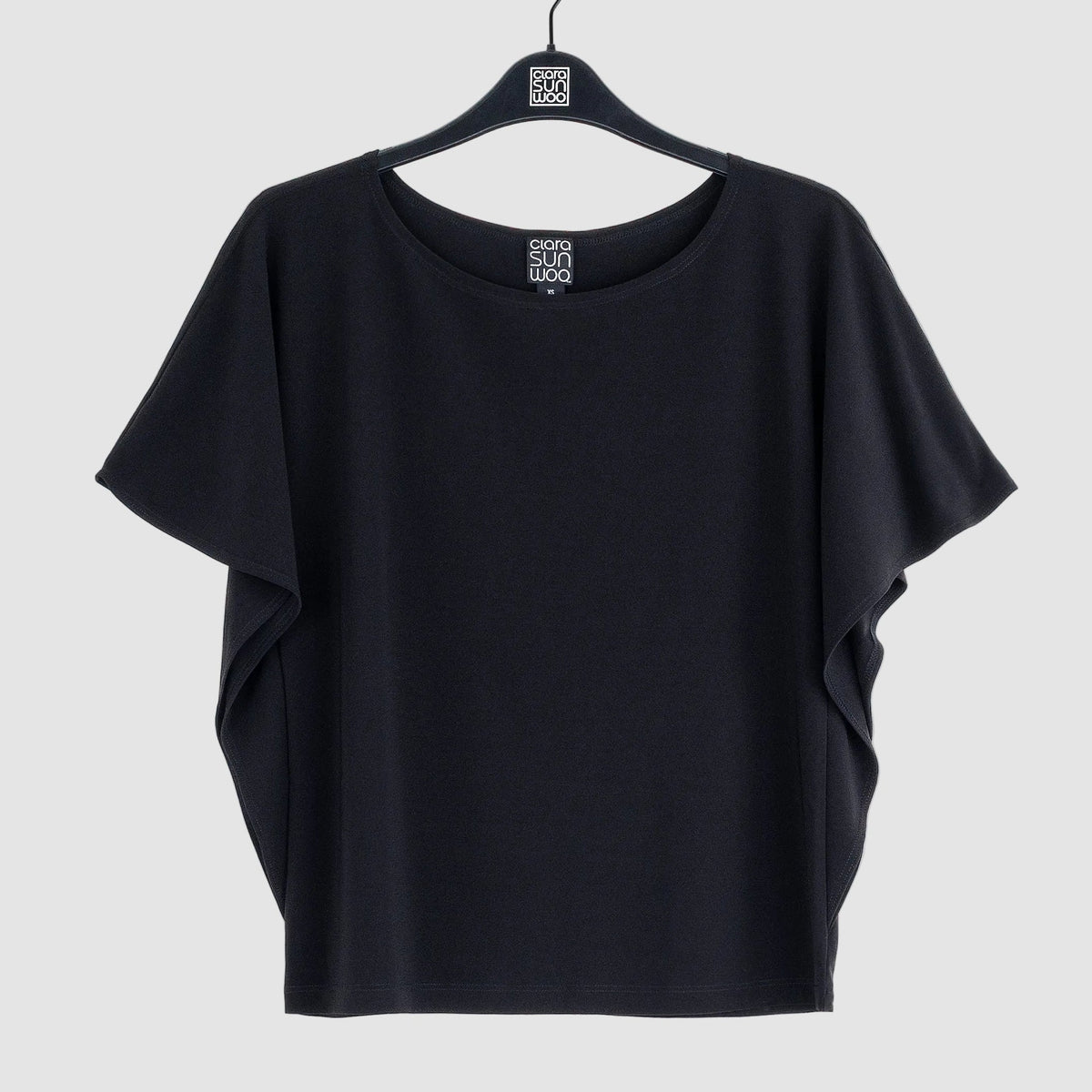 Caftan Flutter Sleeve Top - Black | Clara Sunwoo Quality