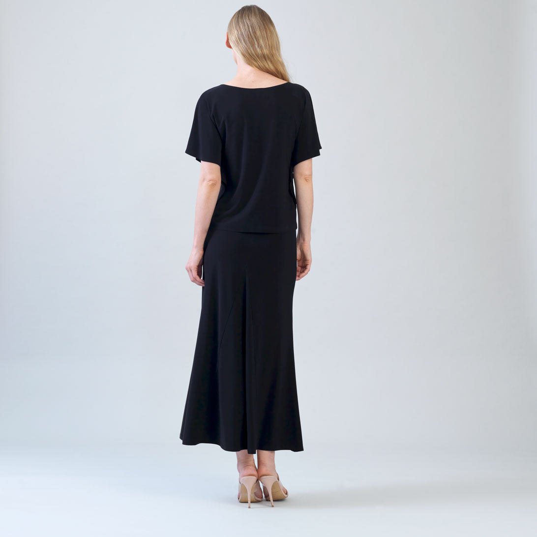 Caftan Flutter Sleeve Top - Black | Clara Sunwoo Quality