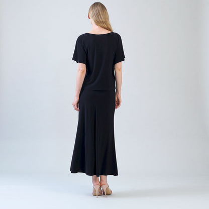 Caftan Flutter Sleeve Top - Black | Clara Sunwoo Quality