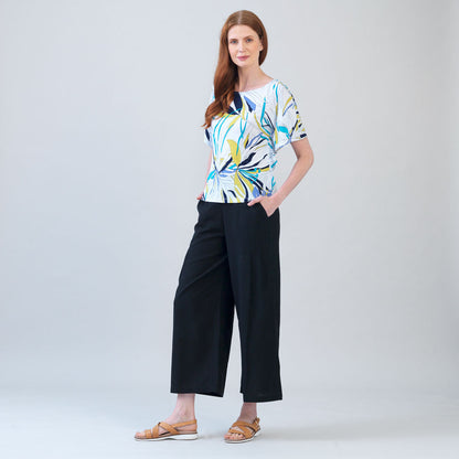 Caftan Flutter Sleeve Top - Floral Leaves - Final Sale | Clara Sunwoo Latest