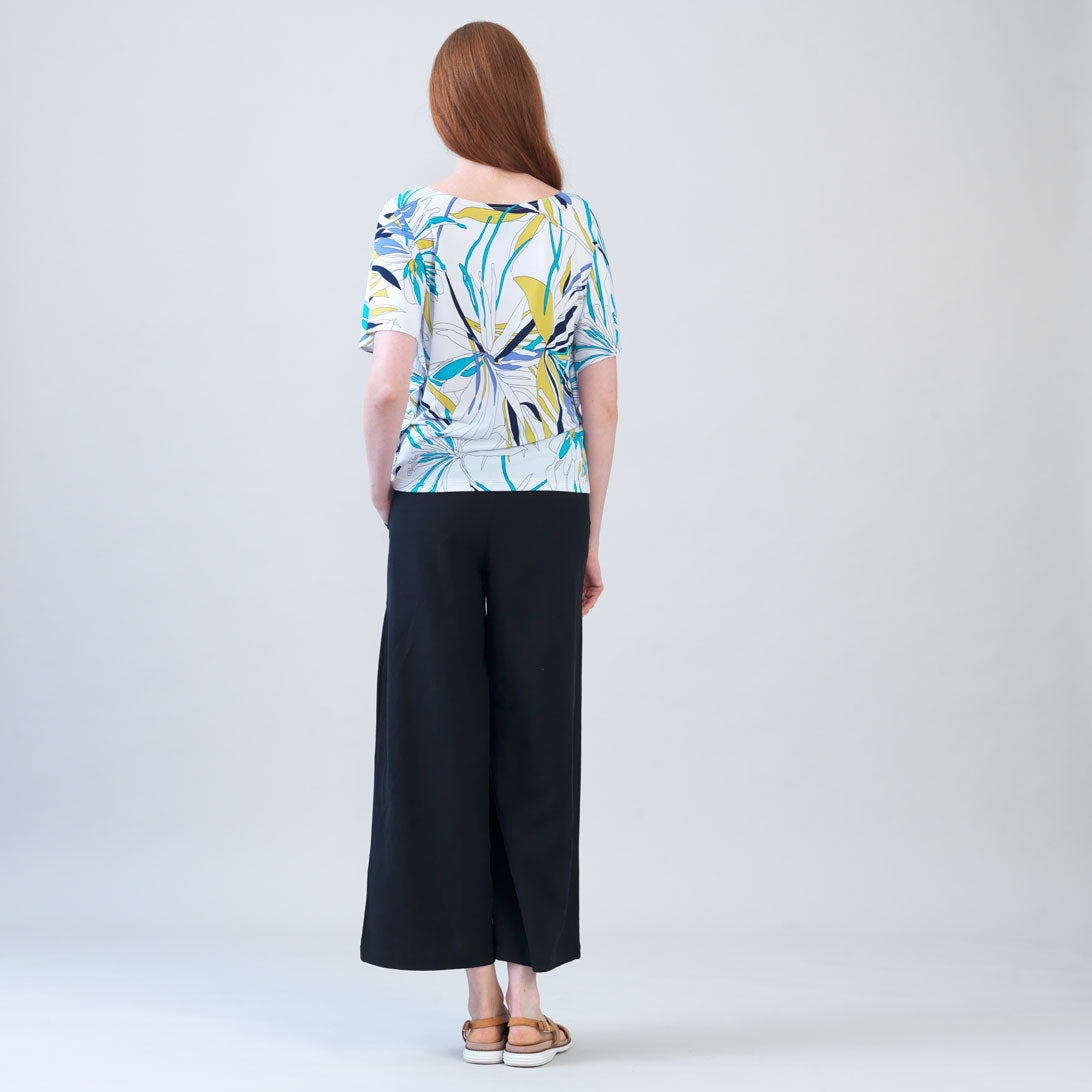 Caftan Flutter Sleeve Top - Floral Leaves - Final Sale | Clara Sunwoo Latest