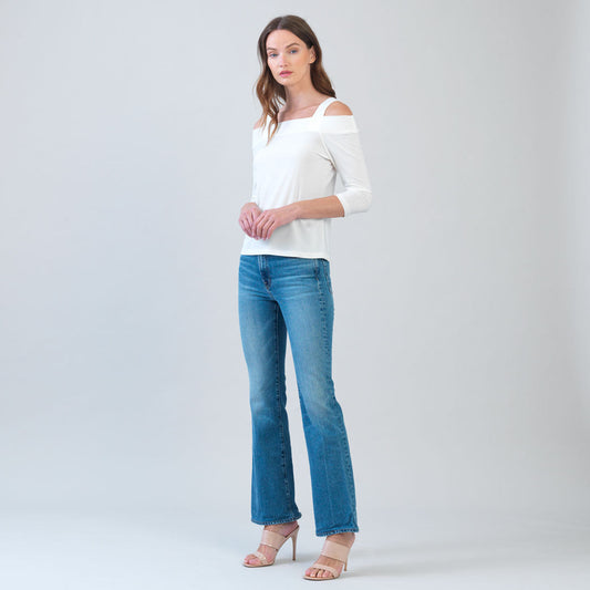 Signature Cold Shoulder Top - Ivory - Final Sale | Clara Sunwoo Customer Favorite