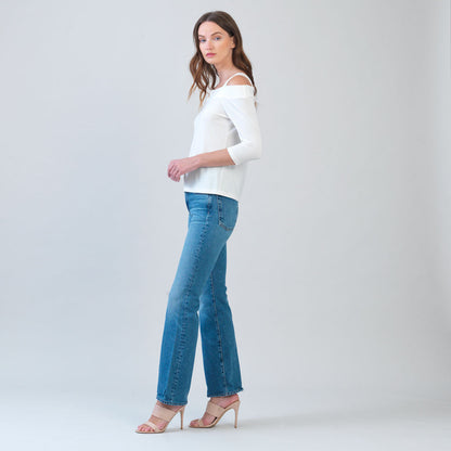 Signature Cold Shoulder Top - Ivory - Final Sale | Clara Sunwoo Customer Favorite