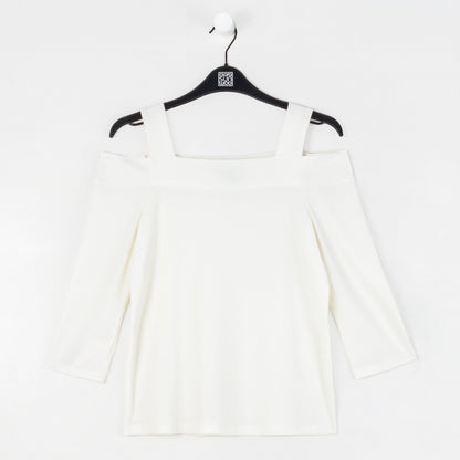 Signature Cold Shoulder Top - Ivory - Final Sale | Clara Sunwoo Customer Favorite