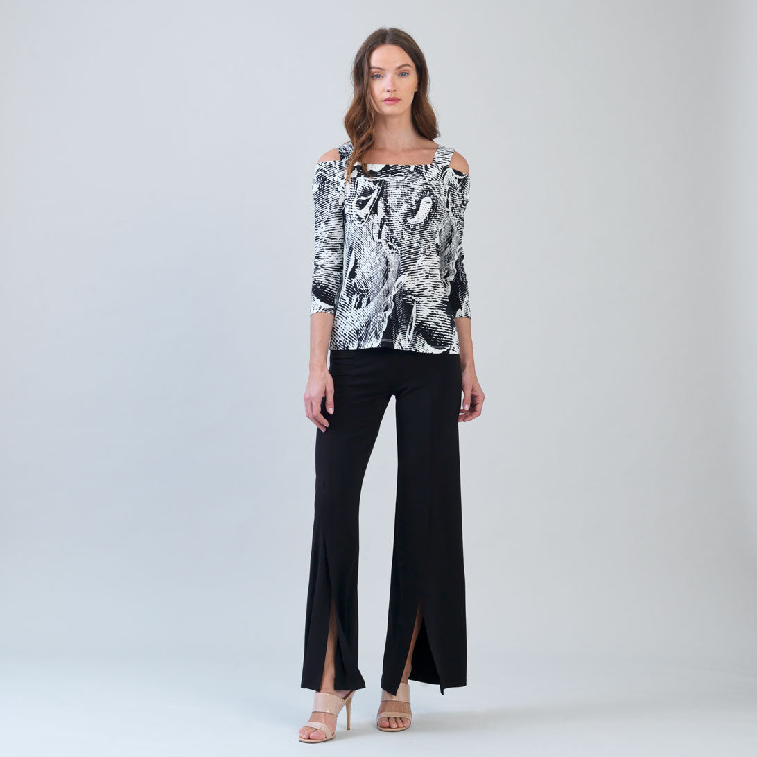 Signature Cold Shoulder Top - Abstract Etch | Clara Sunwoo Top Pick