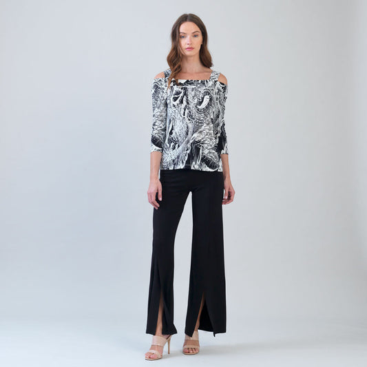 Signature Cold Shoulder Top - Abstract Etch | Clara Sunwoo Top Pick