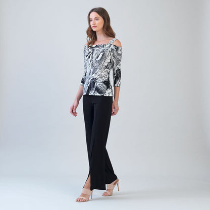 Signature Cold Shoulder Top - Abstract Etch | Clara Sunwoo Top Pick