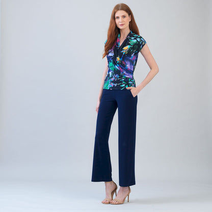 Cap Sleeve Surplice Crossover Top - Floral Dream | Clara Sunwoo Smart Buy