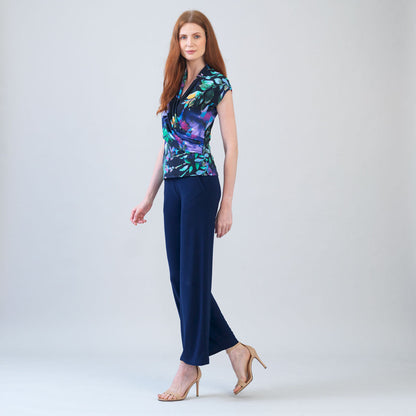 Cap Sleeve Surplice Crossover Top - Floral Dream | Clara Sunwoo Smart Buy