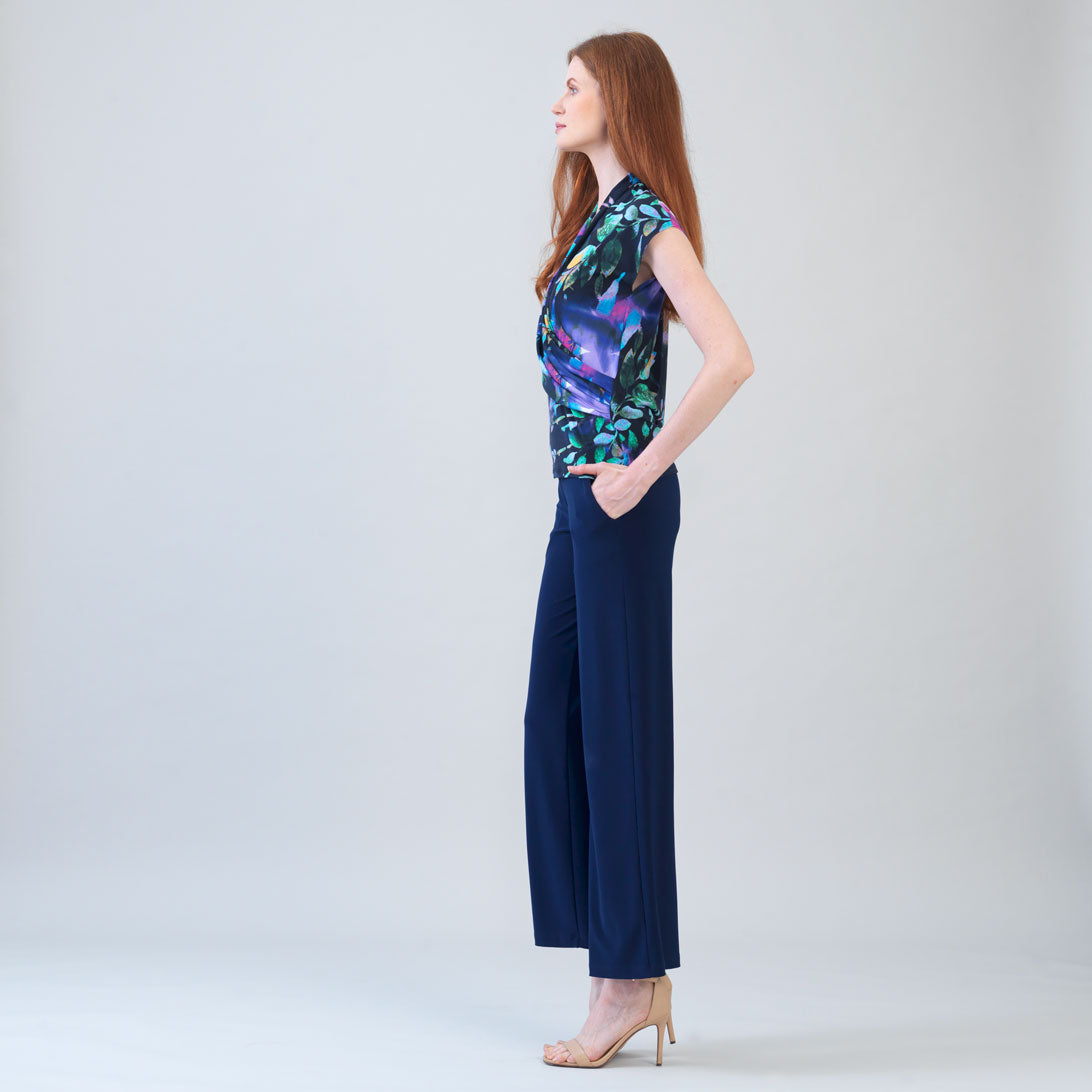 Cap Sleeve Surplice Crossover Top - Floral Dream | Clara Sunwoo Smart Buy