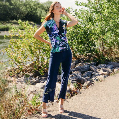 Cap Sleeve Surplice Crossover Top - Floral Dream | Clara Sunwoo Smart Buy