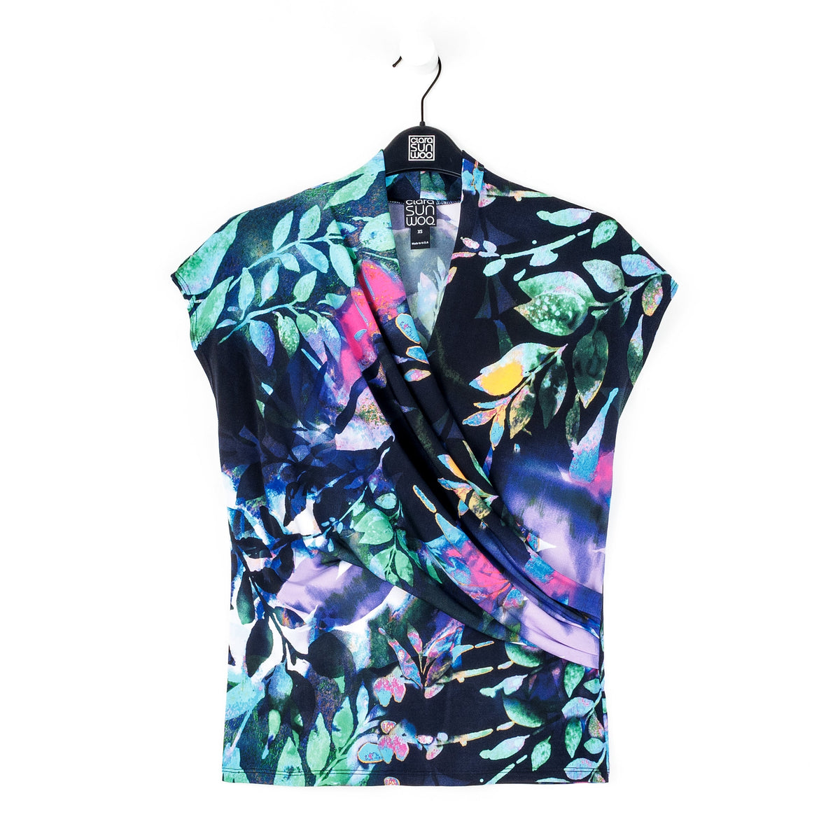 Cap Sleeve Surplice Crossover Top - Floral Dream | Clara Sunwoo Smart Buy