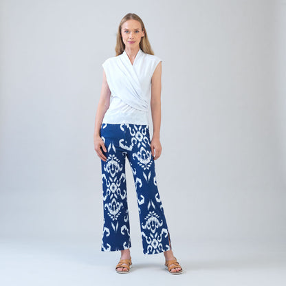 Cap Sleeve Surplice Crossover Top - White | Clara Sunwoo Trending
