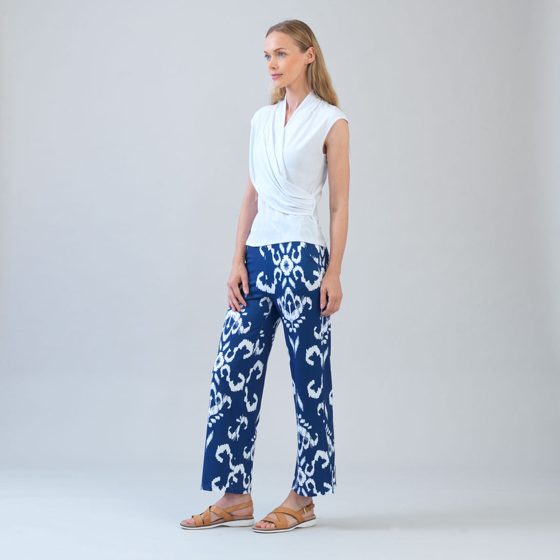Cap Sleeve Surplice Crossover Top - White | Clara Sunwoo Trending