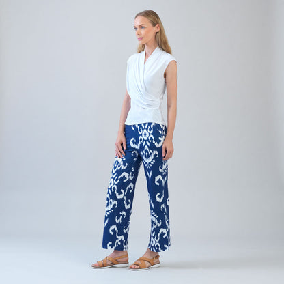 Cap Sleeve Surplice Crossover Top - White | Clara Sunwoo Trending