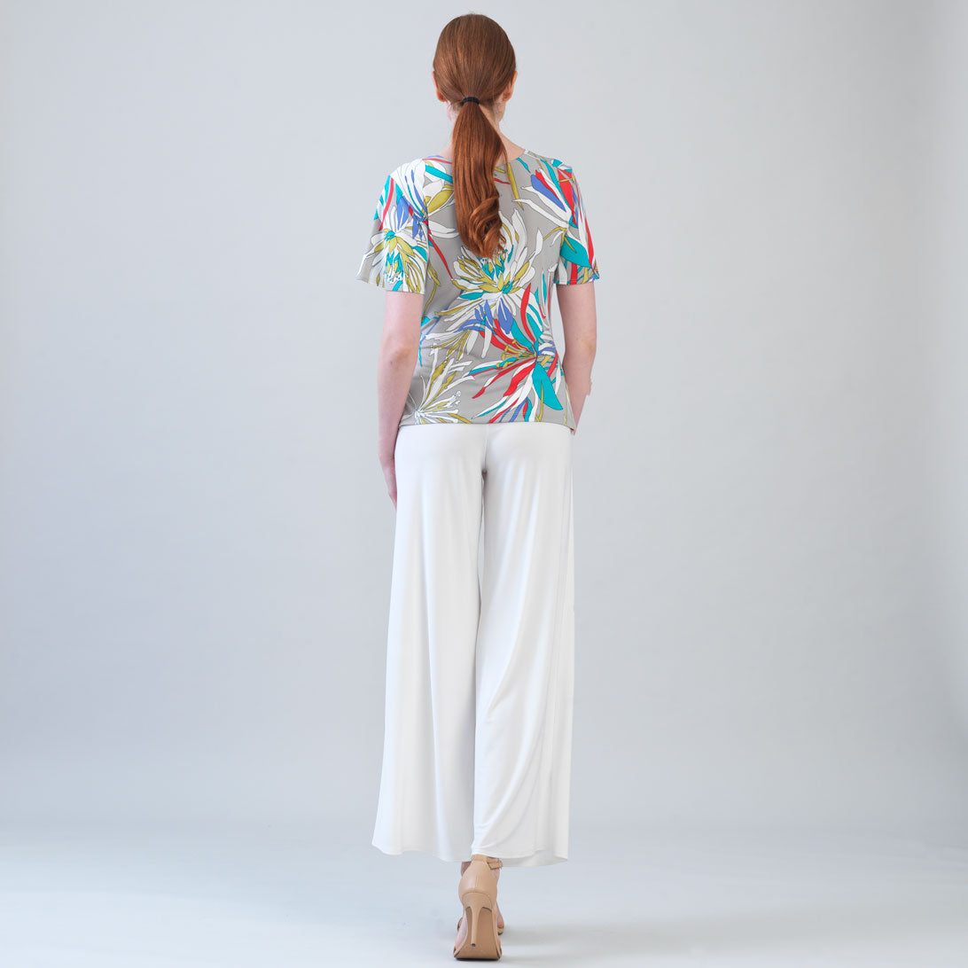 Flutter Sleeve Side Tie Waist Top - Floral Leaves - Final Sale | Clara Sunwoo Recommended