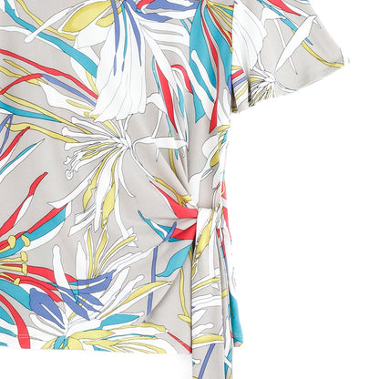 Flutter Sleeve Side Tie Waist Top - Floral Leaves - Final Sale | Clara Sunwoo Recommended