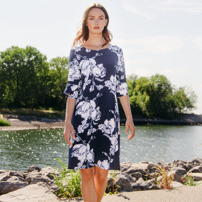 Tulip Cuff Back Tie Dress - Peony Blossom | Clara Sunwoo Latest