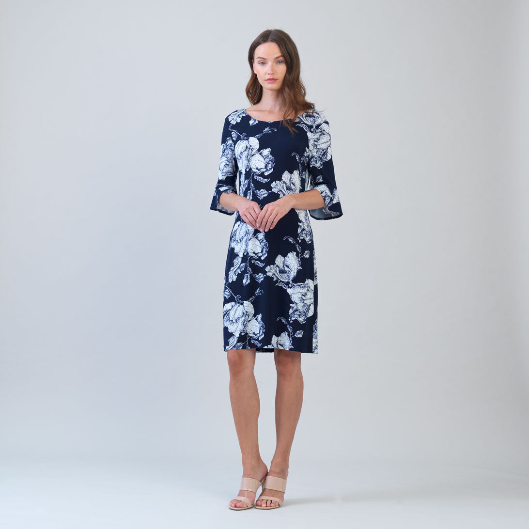 Tulip Cuff Back Tie Dress - Peony Blossom | Clara Sunwoo Latest