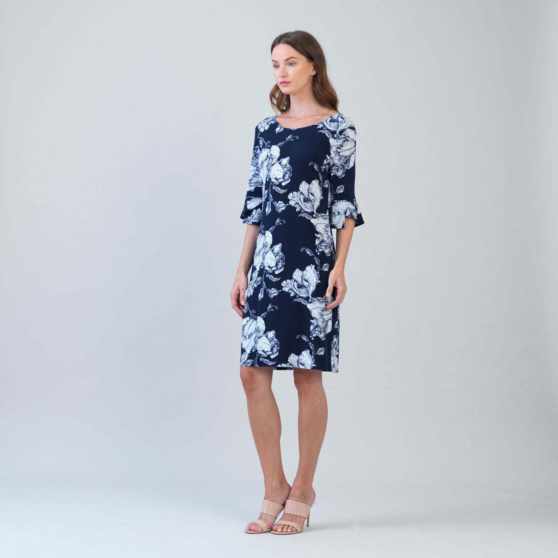 Tulip Cuff Back Tie Dress - Peony Blossom | Clara Sunwoo Latest
