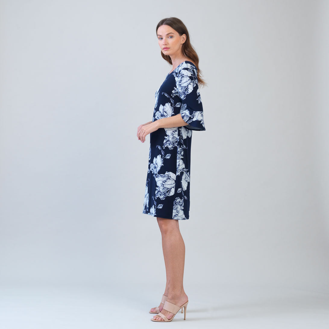 Tulip Cuff Back Tie Dress - Peony Blossom | Clara Sunwoo Latest
