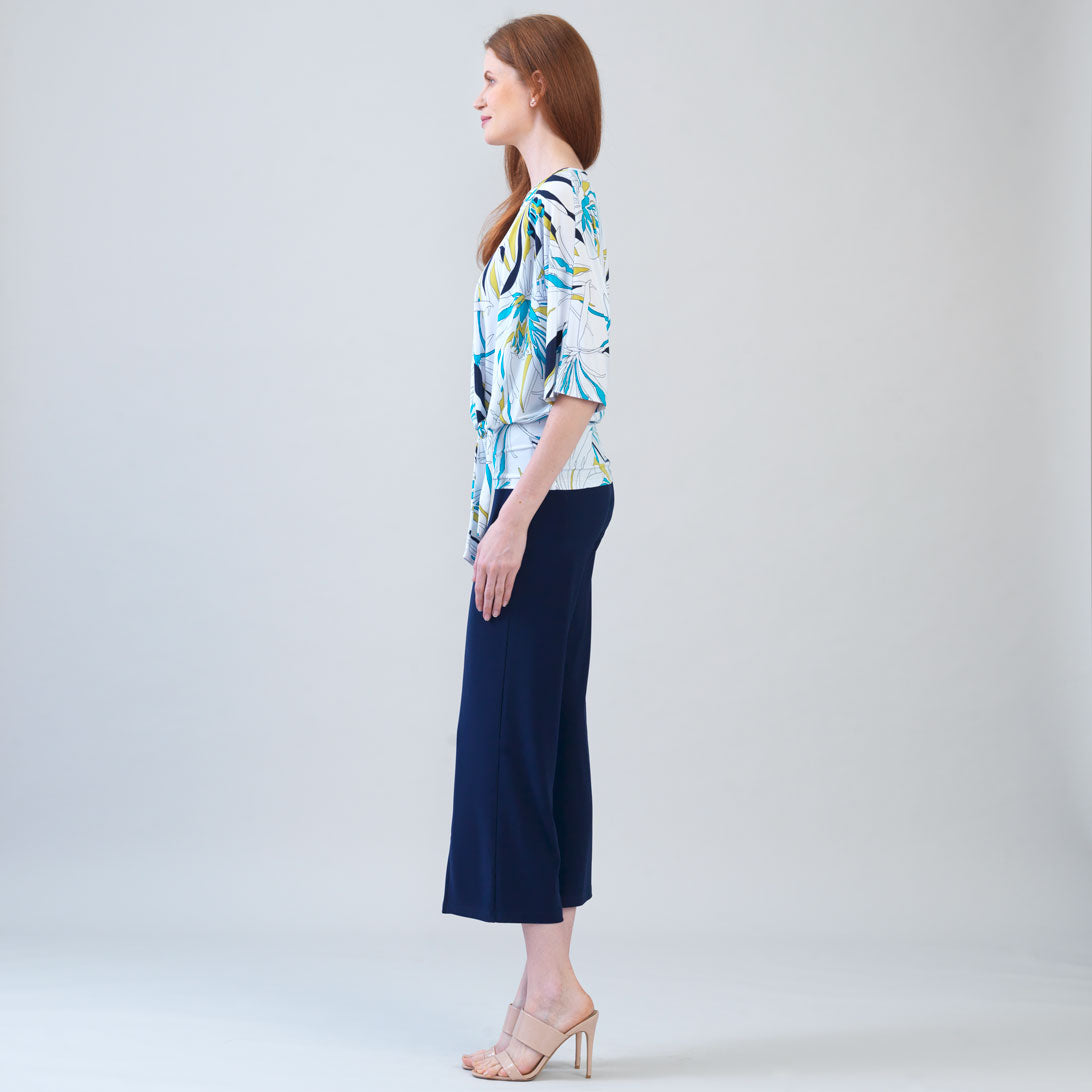 Signature Side Tie Top - Floral Leaves - Final Sale | Clara Sunwoo Smart Buy