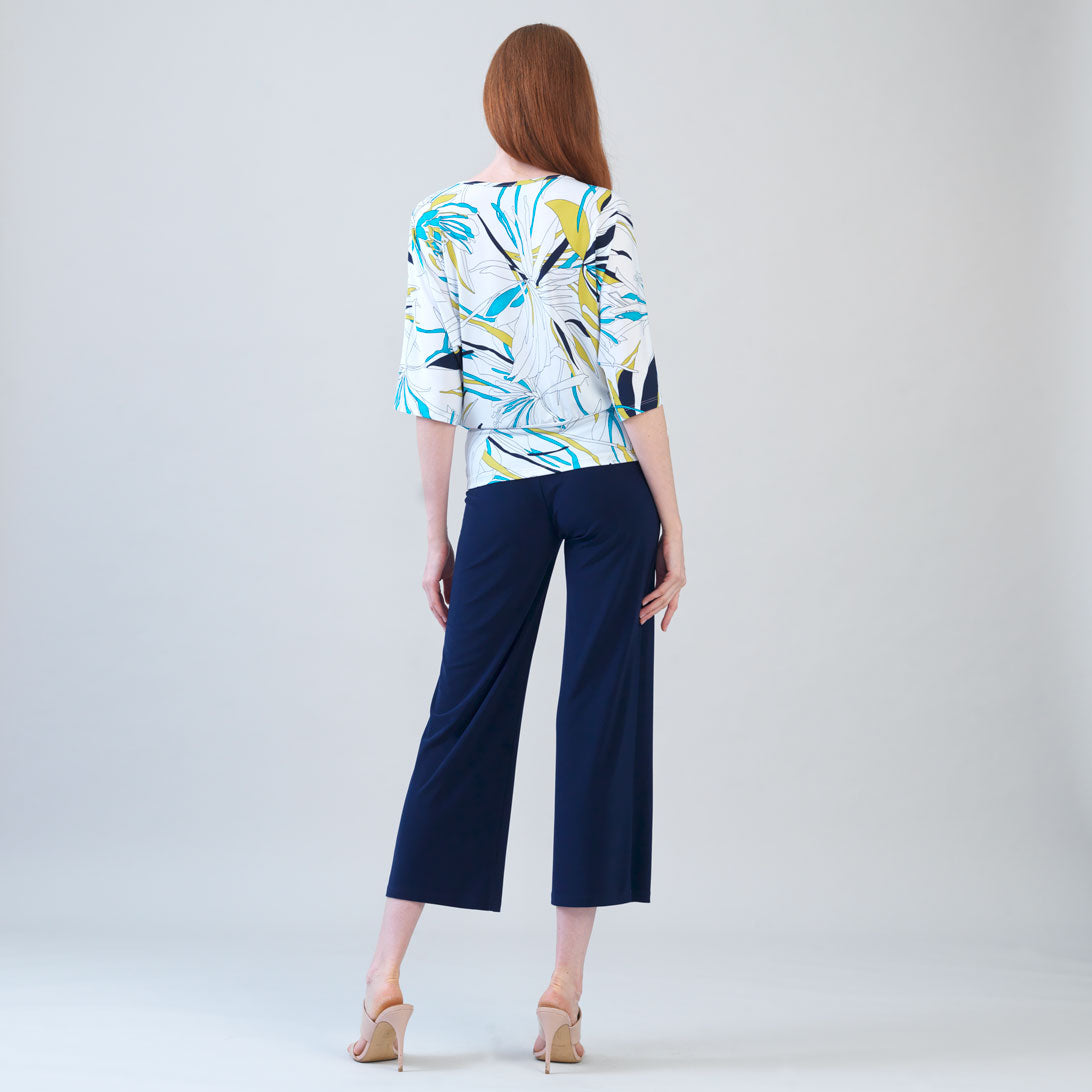 Signature Side Tie Top - Floral Leaves - Final Sale | Clara Sunwoo Smart Buy