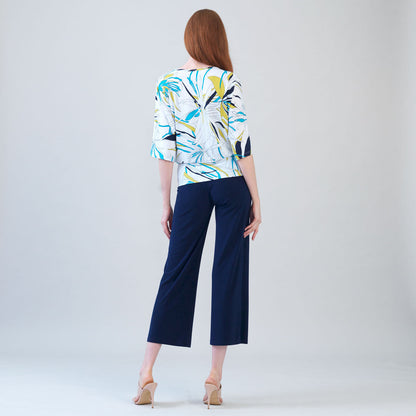 Signature Side Tie Top - Floral Leaves - Final Sale | Clara Sunwoo Smart Buy