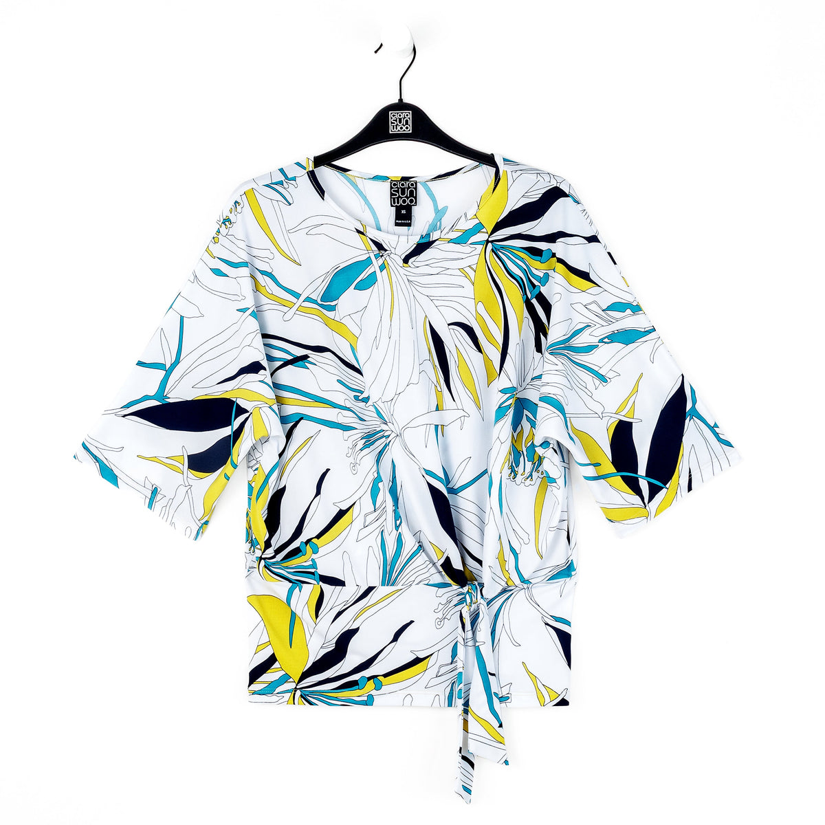 Signature Side Tie Top - Floral Leaves - Final Sale | Clara Sunwoo Smart Buy