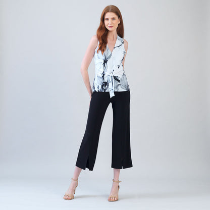 Sleeveless V-Neck Center Front Tie Top - Ethereal Petals - Limited Sizes | Clara Sunwoo Best Seller