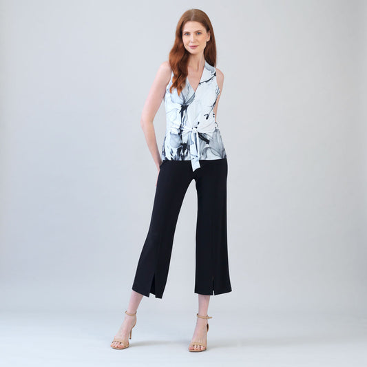 Sleeveless V-Neck Center Front Tie Top - Ethereal Petals - Limited Sizes | Clara Sunwoo Best Seller