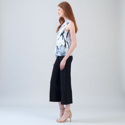 Sleeveless V-Neck Center Front Tie Top - Ethereal Petals - Limited Sizes | Clara Sunwoo Best Seller