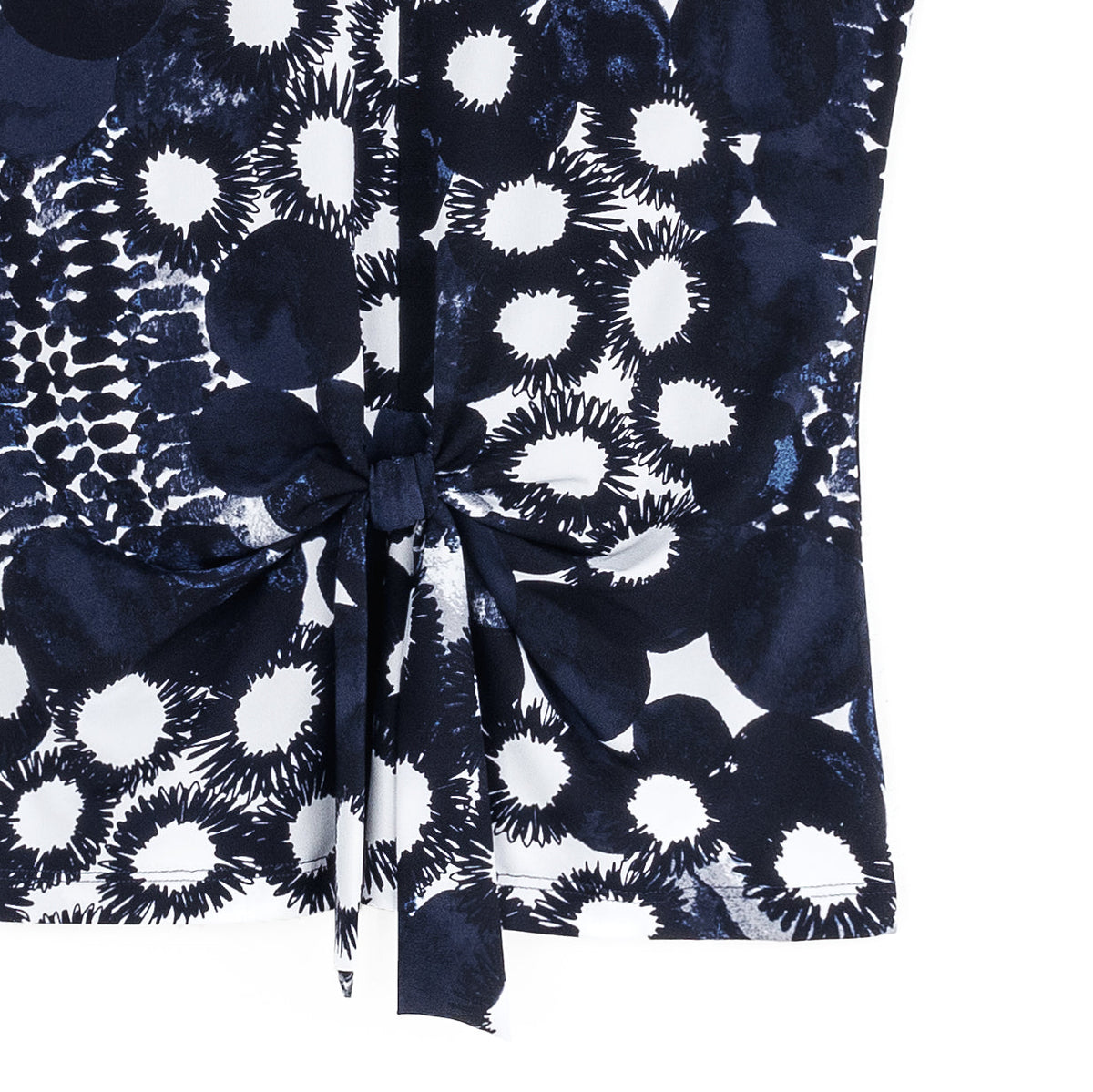 Sleeveless V-Neck Center Front Tie Top - Circle Splatter - Limited Sizes | Clara Sunwoo Signature