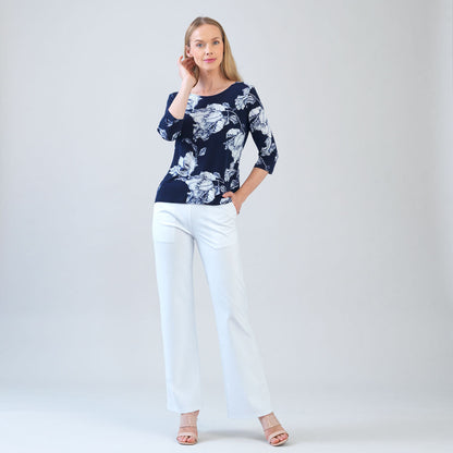 Scoop Neck Half Sleeve Top - Peony Blossom | Clara Sunwoo Top Pick