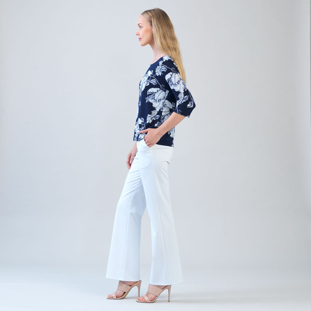 Scoop Neck Half Sleeve Top - Peony Blossom | Clara Sunwoo Top Pick