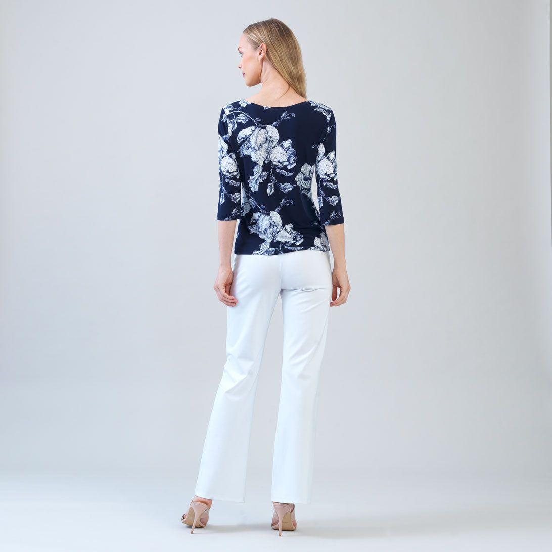 Scoop Neck Half Sleeve Top - Peony Blossom | Clara Sunwoo Top Pick