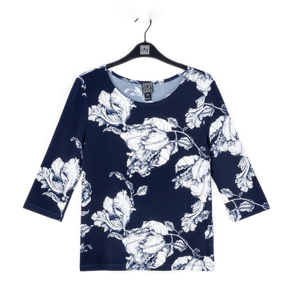 Scoop Neck Half Sleeve Top - Peony Blossom | Clara Sunwoo Top Pick