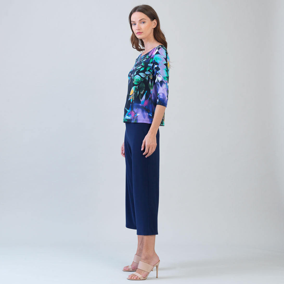 Scoop Neck Half Sleeve Top - Floral Dream - Limited Sizes | Clara Sunwoo Essential