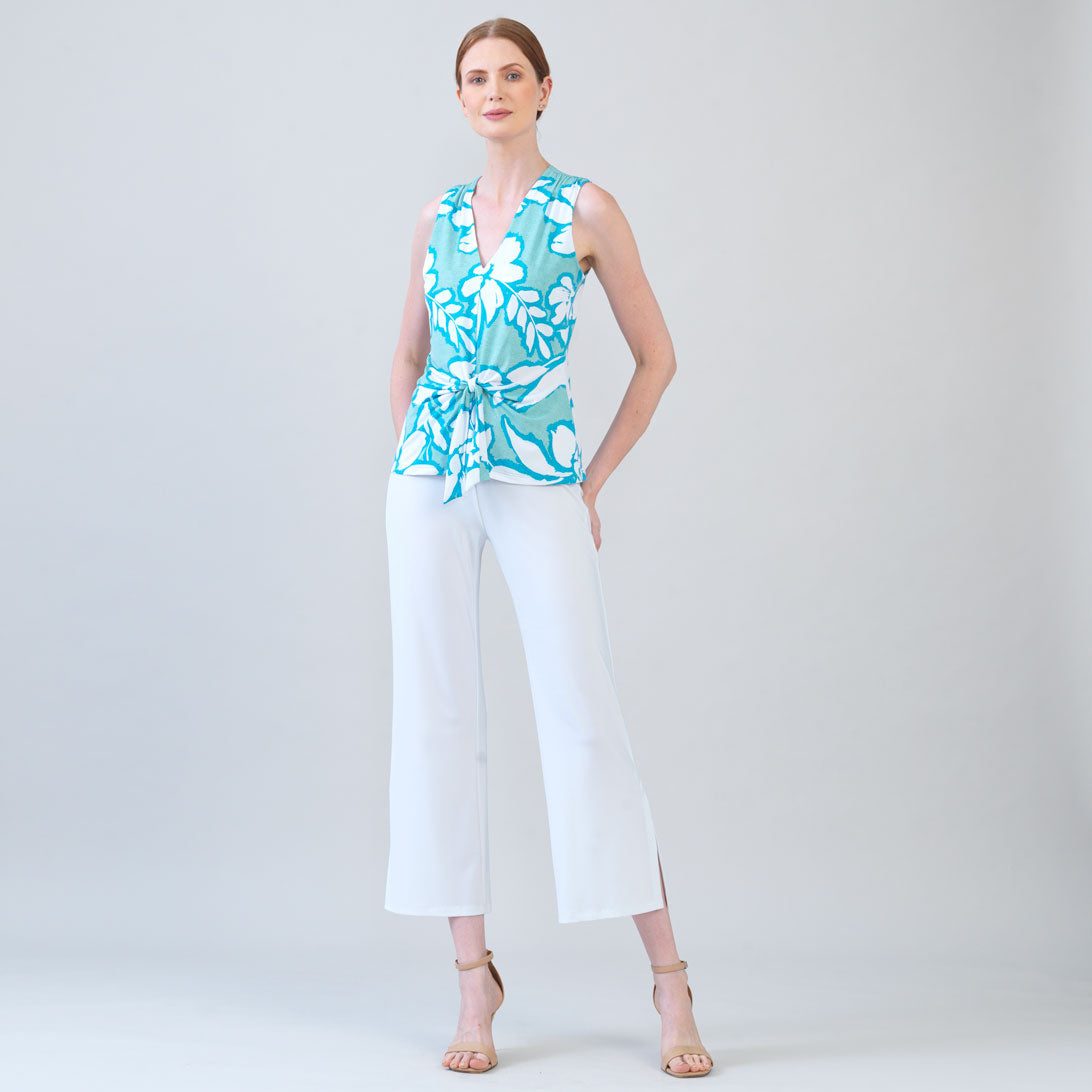 Sleeveless V-Neck Center Front Tie Top - Paradise Petal - Limited Sizes | Clara Sunwoo Top Pick